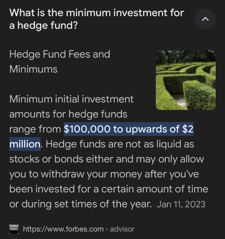 Absurd requirements of the average hedge-fund